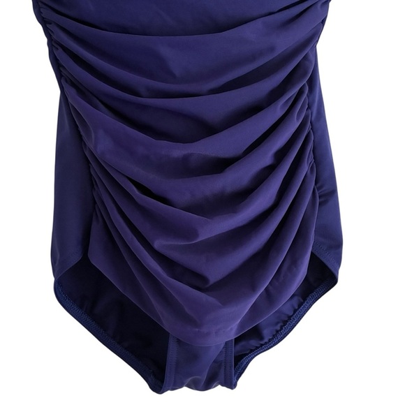 Miraclesuit Purple Slimming Ruched Swimsuit One Piece 8 - Picture 6 of 11